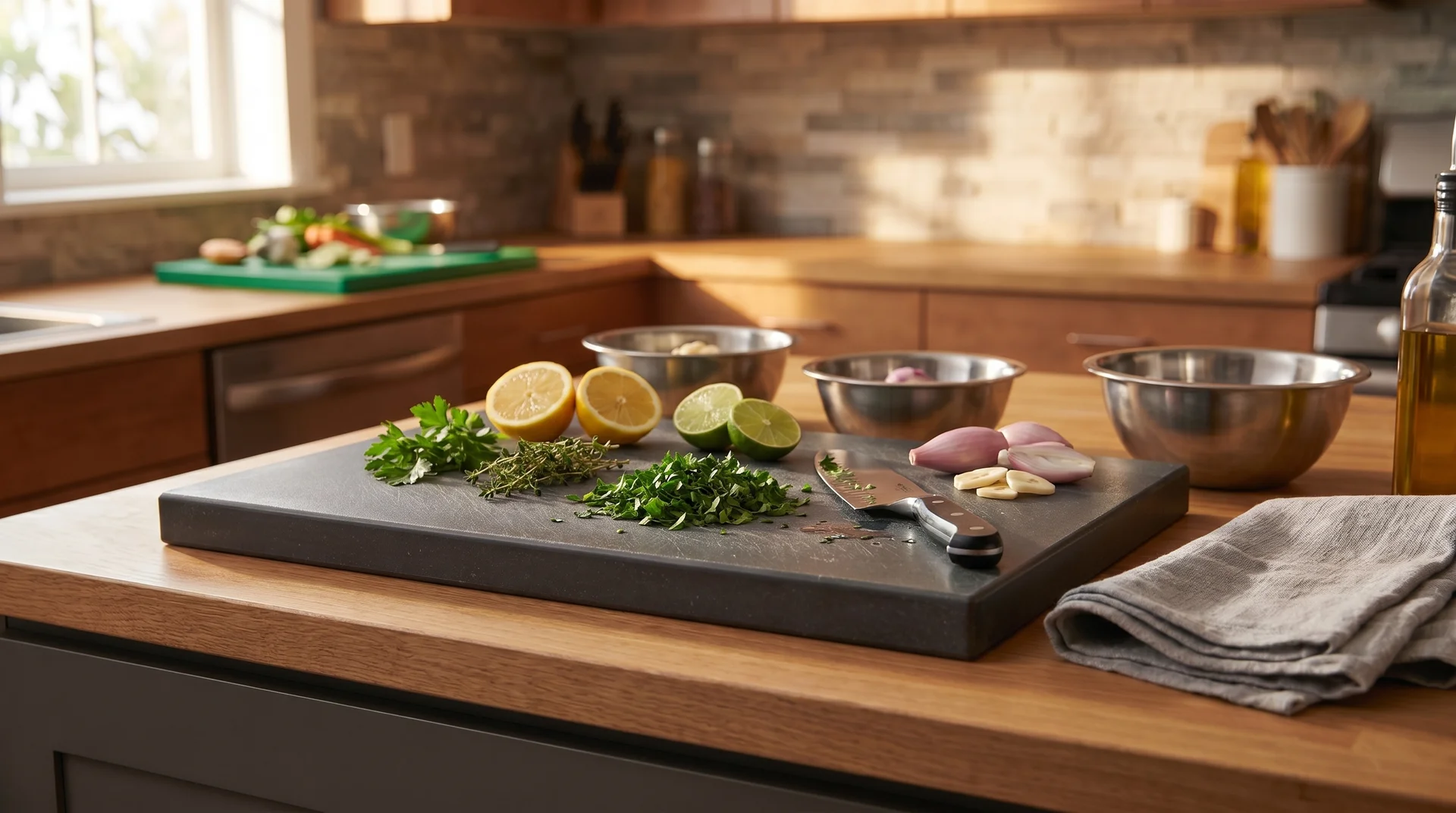 Composite cutting board used for everyday kitchen prep