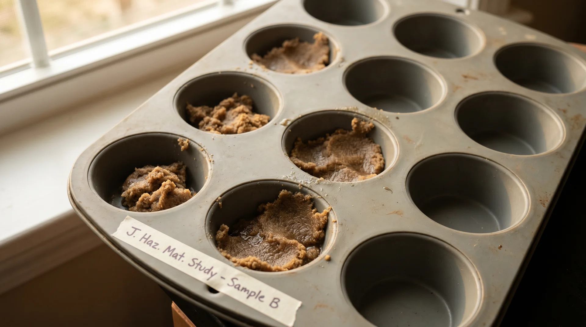 Silicone muffin tray with food-contact surface highlighted — illustrating conditions studied for siloxane release 