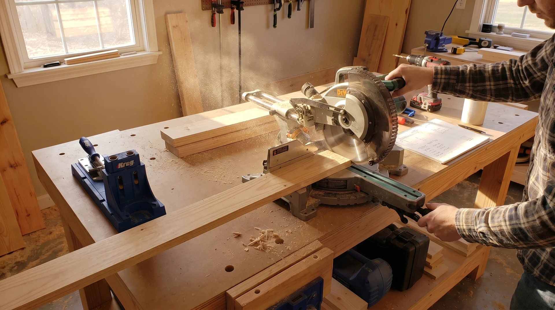 Cutting apron boards for a farmhouse table base