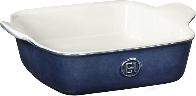 Emile Henry 9" Pie Dish - Modern Classics Collection | Twilight & Made In France HR Modern Classics Square Baking Dish 8 x 8/2 Qt, 9 x 9, Twilight Blue